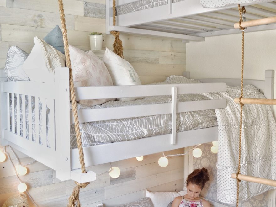 girls room decor with loft bed