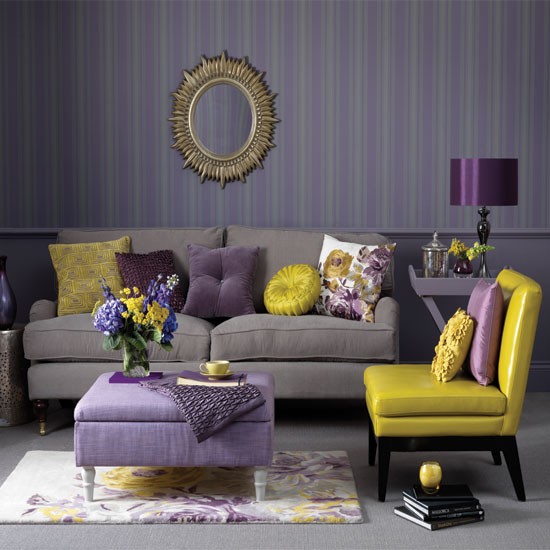 purple and yellow accent colors