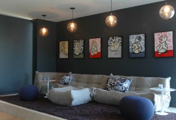 Beautiful gray living room design 