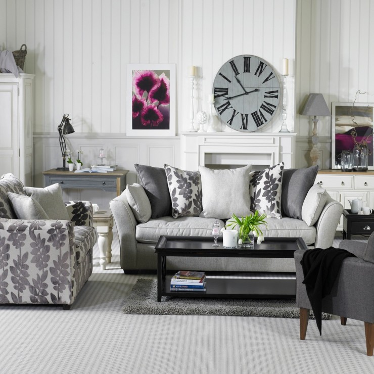 grey furniture in white background